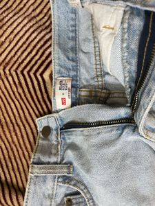 Denim Wash Mini Skirt With Zip