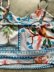 Tropical Print Crop Top