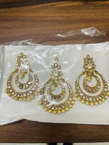 Golden Kundan Earing&amp; Mangtika Set