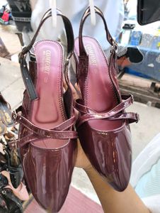 Comfortable Burgundy Slingback Flats