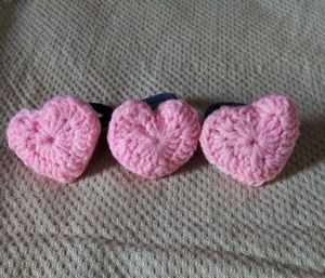 Handmade Baby Pink Crochet Lil Hearts