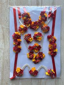 Haldi Ceremony artifical flower bridal set