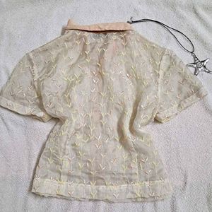 Vintage Floral Sheer Top