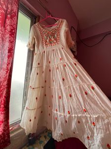 Embroidered Tiered Kurta