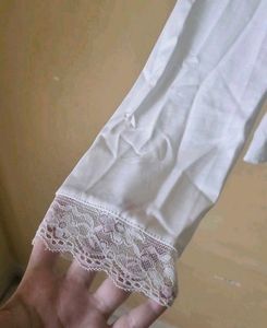 White Lace Border Top