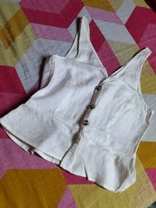 H&amp;M White Peplum Top