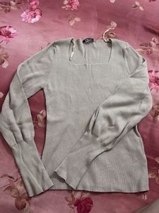 Ribbed Square Neck Top