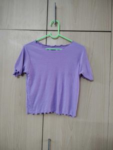 Cute Purple Ruffle Tee