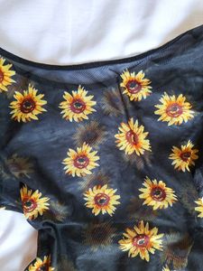 Shein Sunflower Mesh Top