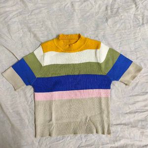 Rainbow Stretchable Crop Top