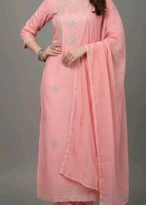Elegant Pink Embroidered Kurta Set