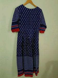 Blue Patterned Maxi Dress