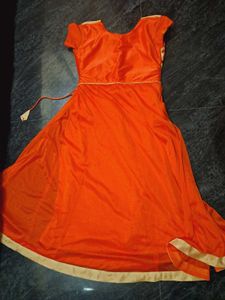 Orange &amp; Gold Embroidered Lehenga Choli