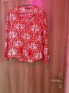 Floral Red Blouse