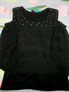 Cold Shoulder Studded Top