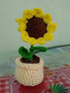 Crochet Sunflower With Pot