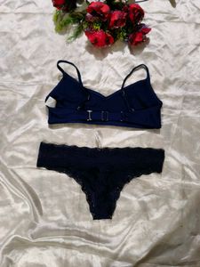 Navy Bra &amp; Panty Set