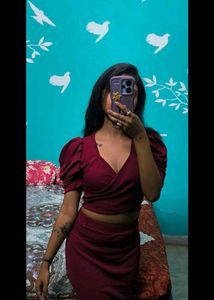Burgundy Two-Piece Set