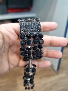 Statement Black Rhinestone Bracelet