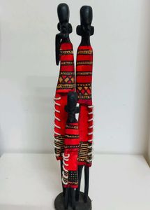 Wooden Massai Family Hand carved.