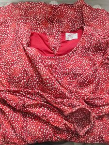 Red Printed Mini Dress