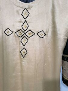 Black and cream colour party wear beautiful dress