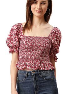 Floral Smocked Crop Top