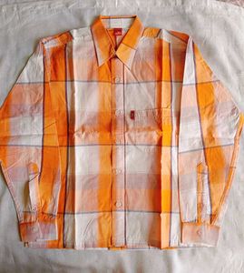 Orange and white check shirt for boys