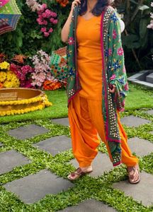 Orange Patiala Salwar Suit