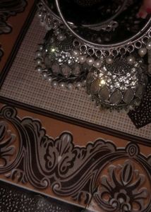 Silver Jhumka Earrings with Pearls