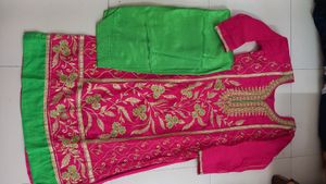 Full Embroidery Chanderi Silk Kurta And Bottom