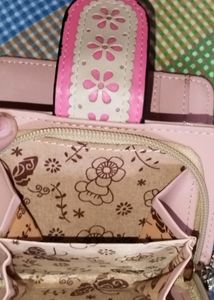 Pink Floral Accent Wallet