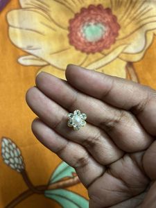 10 Flower Crystal Studded Golden Hairpins
