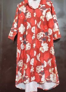 Rust Color Floral Printed Co-Ords Set For 40 Bust