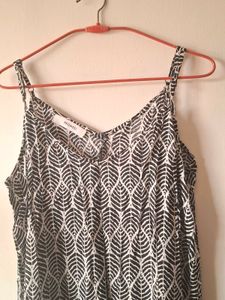 Leaf Print Maxi Dress