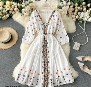 This Is Totally New Cotton Embroidery Dress