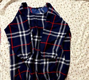 Blue Plaid Top
