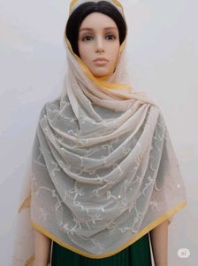 Elegant Off-White Chiffon Dupatta with Intricate