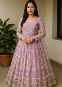Net Gown Heavy Embroidery