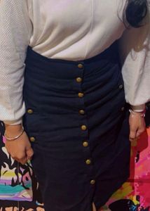 Button Front Mini Skirt
