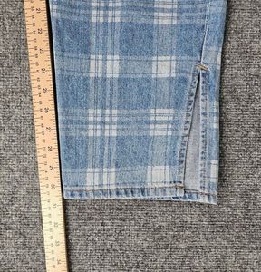 Bershka Blue Plaid Jeans