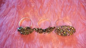 Sparkling Gold Rings - Flower, Butterfly &amp; Round