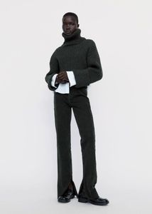 Zara Gray Split Hem Jeans