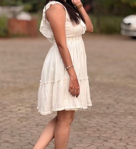 White Embroidered Mini Dress