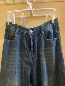 Dark Blue Wide Leg Jeans