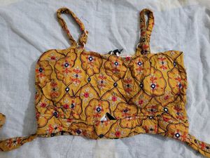 Embroidered Crop Top