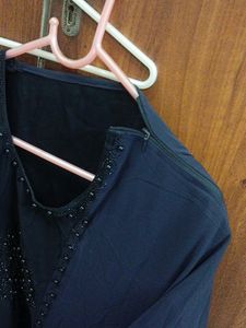 Modesty Navy Blue And Black Kaftan Abaya