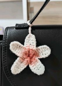 Flower Bag Charm - Crochet Accessory