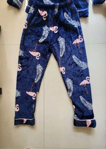 Flamingo Print luxe night suit
