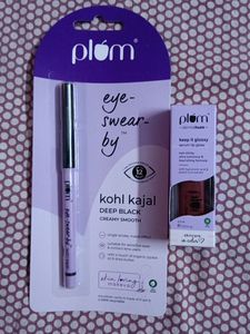 Combo Of Plum Kohli Kajal & Lip Gloss